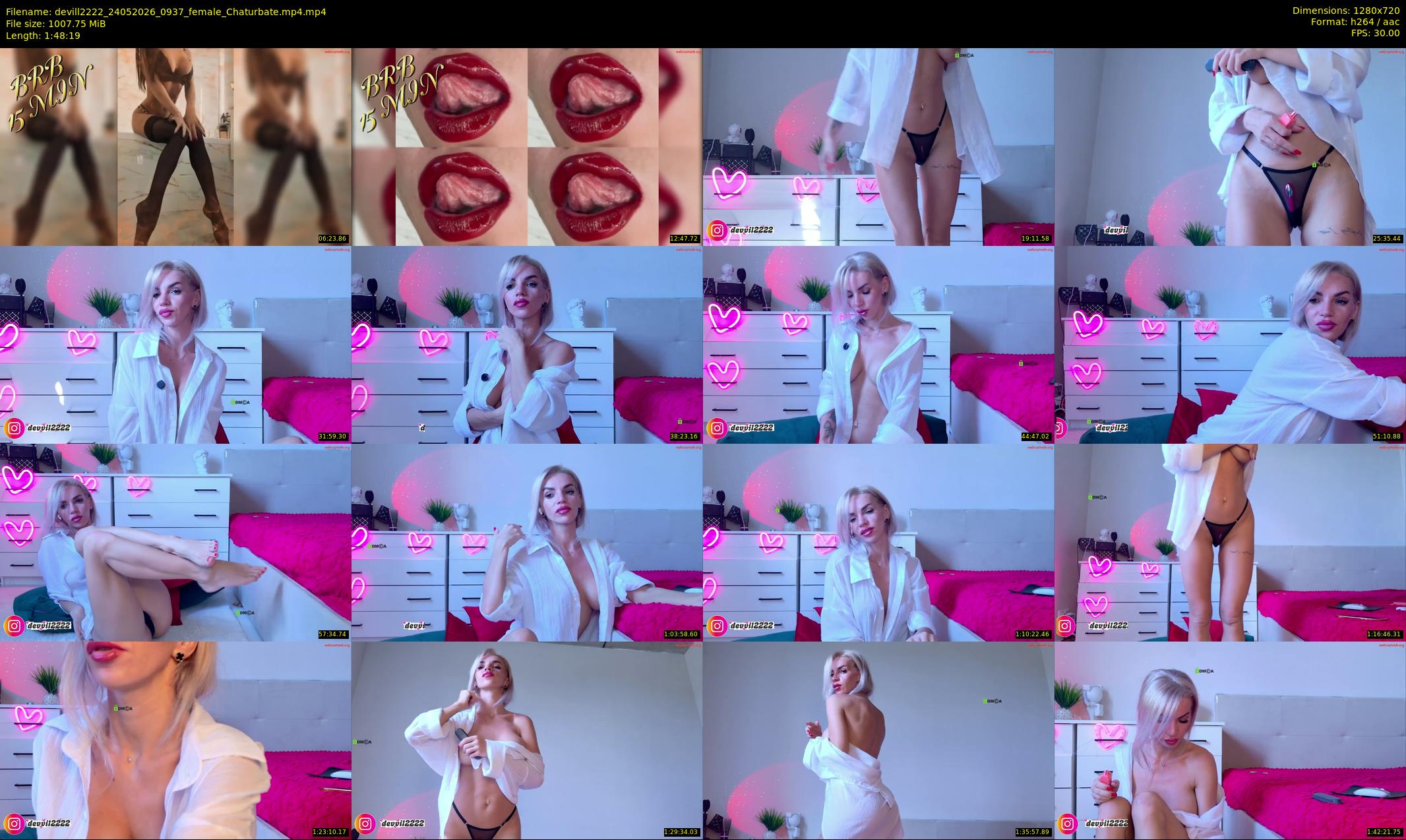 devill2222 — 109 minute Chaturbate female cam show recording, 720p, May 24, 2026