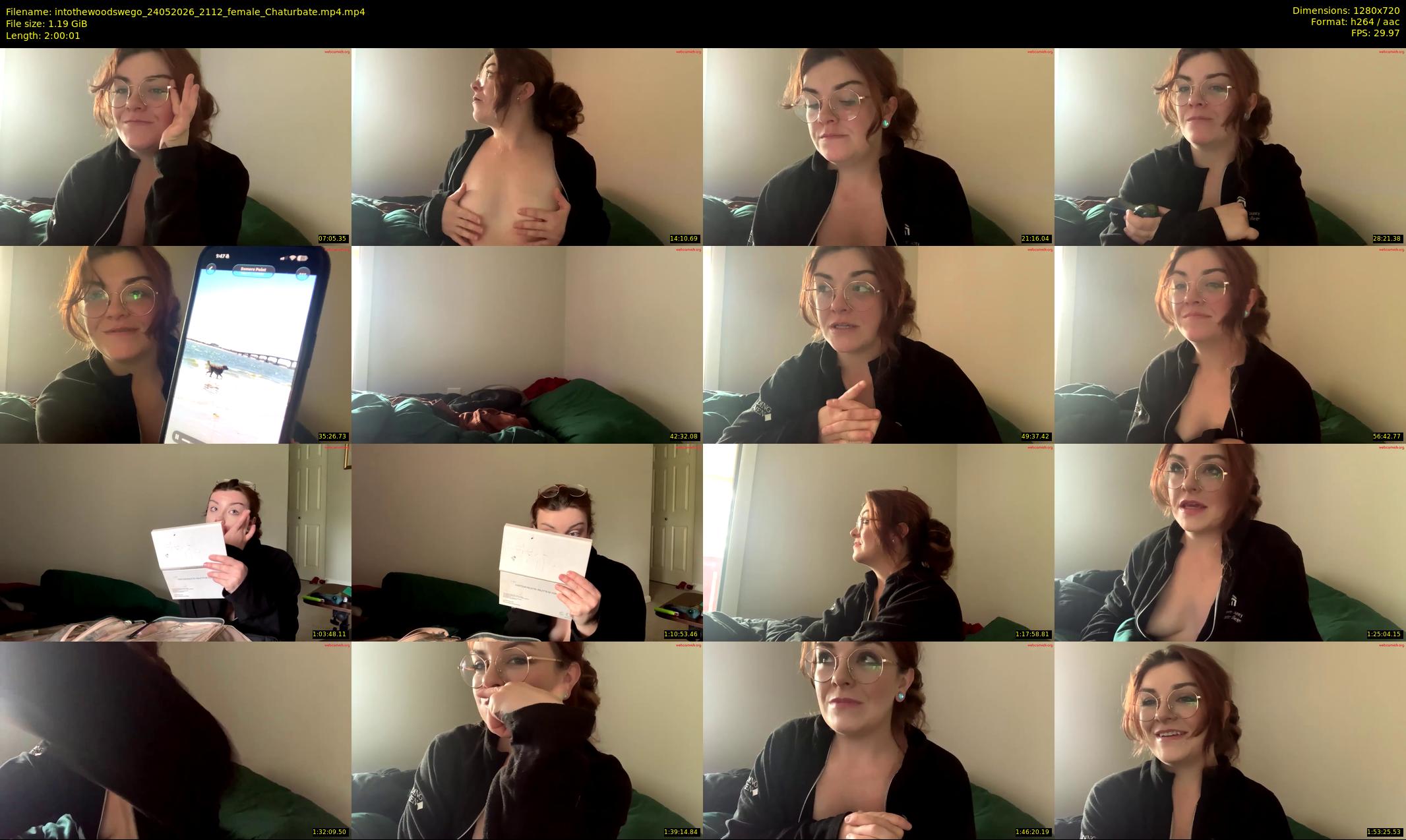 intothewoodswego — 121 minute Chaturbate female cam show recording, 720p, May 24, 2026