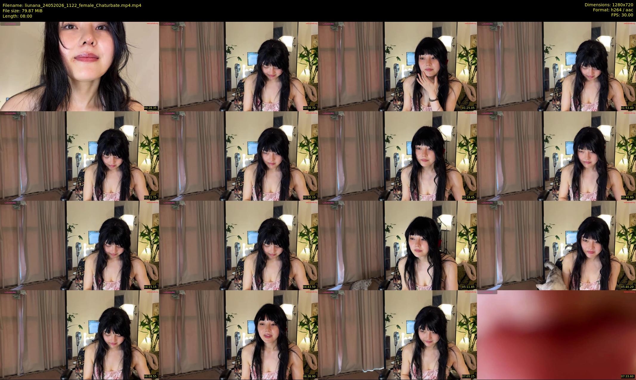 liunana — 8 minute Chaturbate female cam show recording, 720p, May 24, 2026