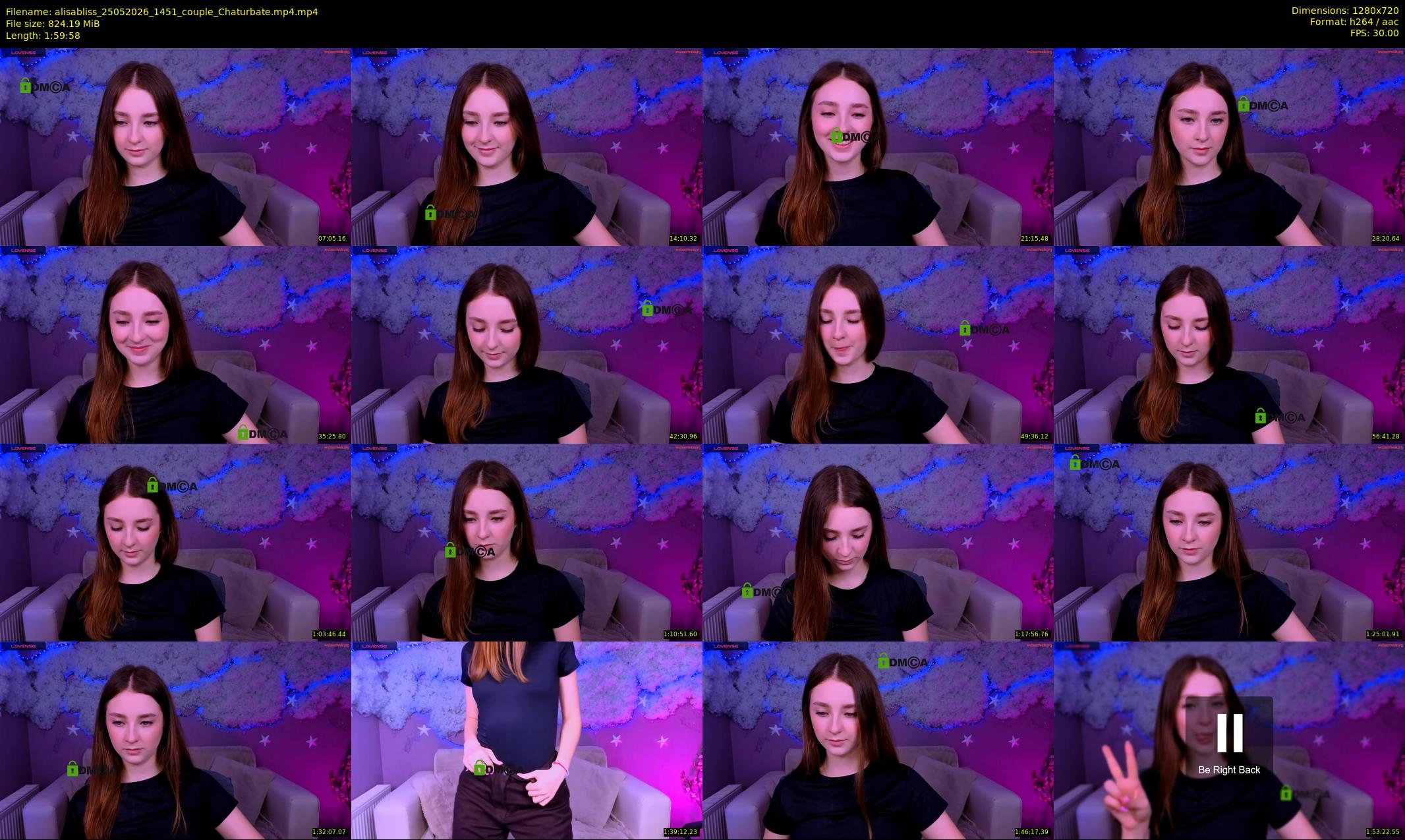 alisabliss — 120 minute Chaturbate female cam show recording, 720p, May 25, 2026