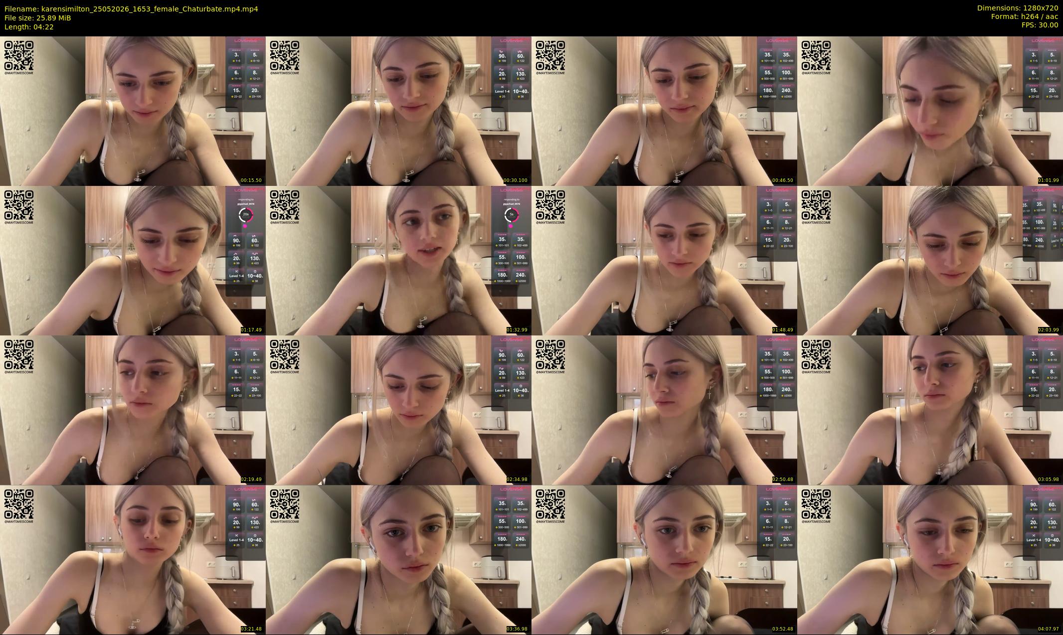 karensimilton — 5 minute Chaturbate female cam show recording, 720p, May 25, 2026