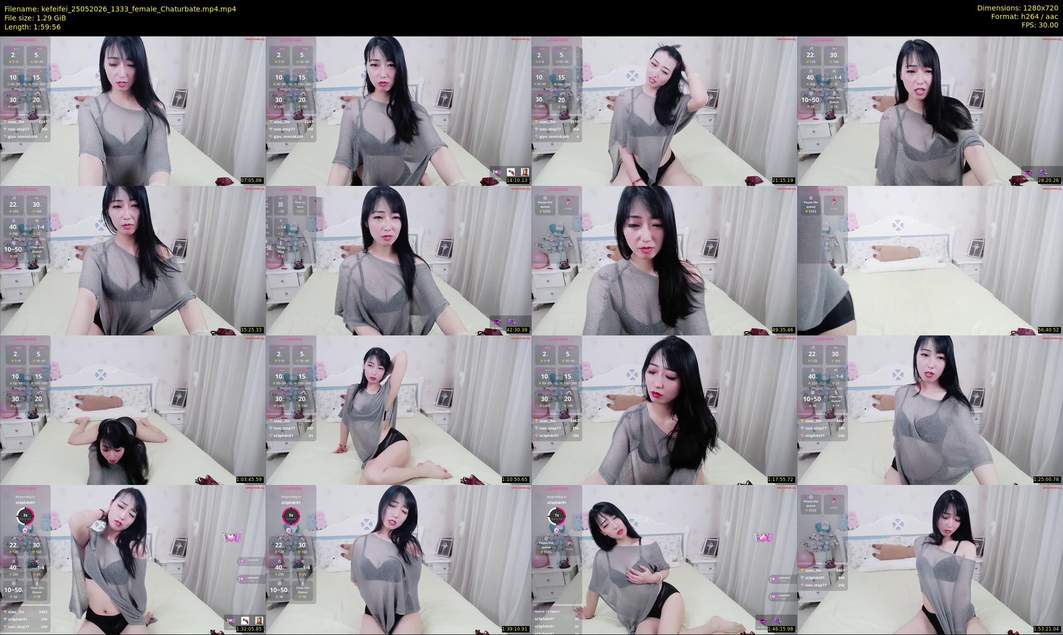 kefeifei — 120 minute Chaturbate female cam show recording, 720p, May 25, 2026