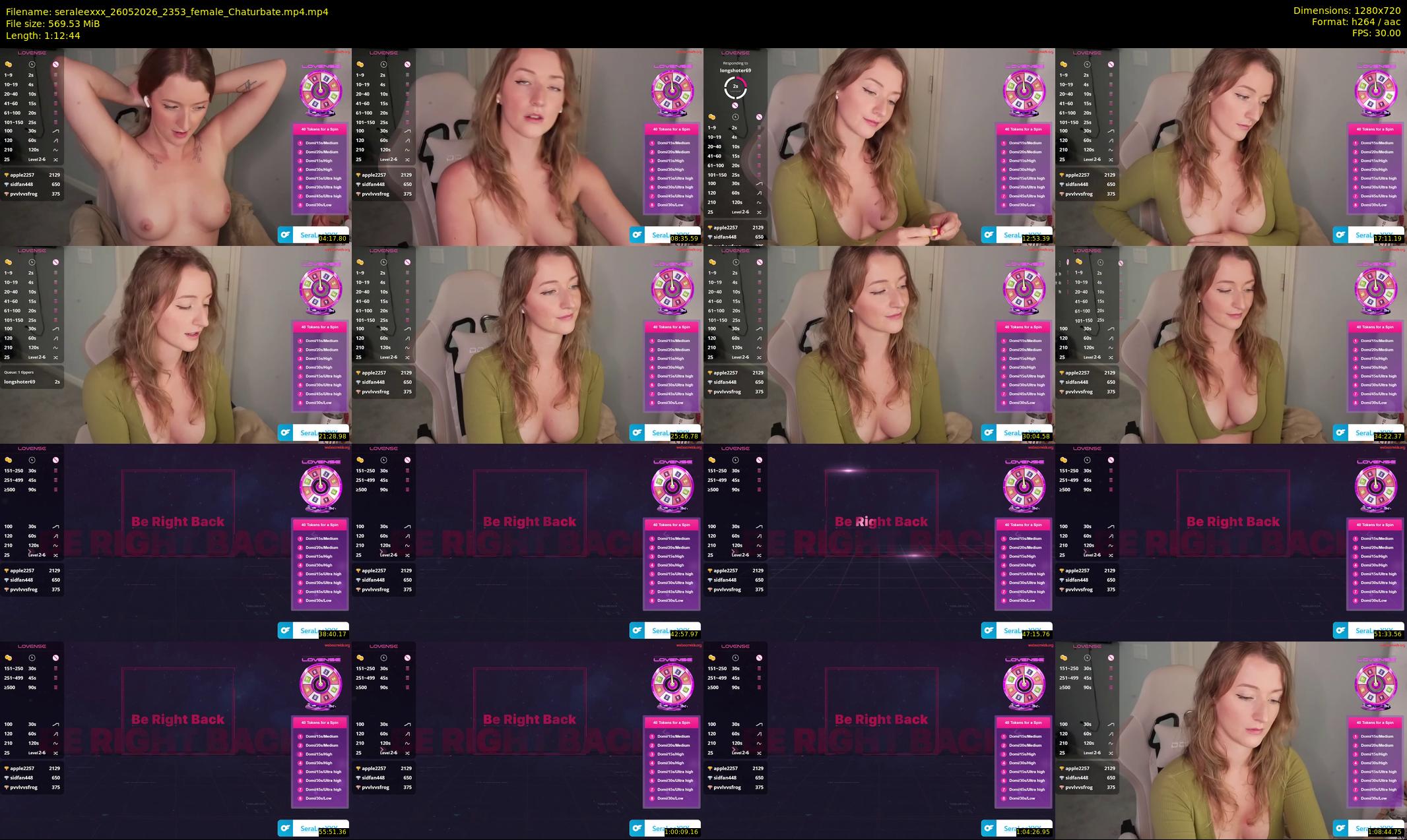 seraleexxx — 73 minute Chaturbate female cam show recording, 720p, May 26, 2026
