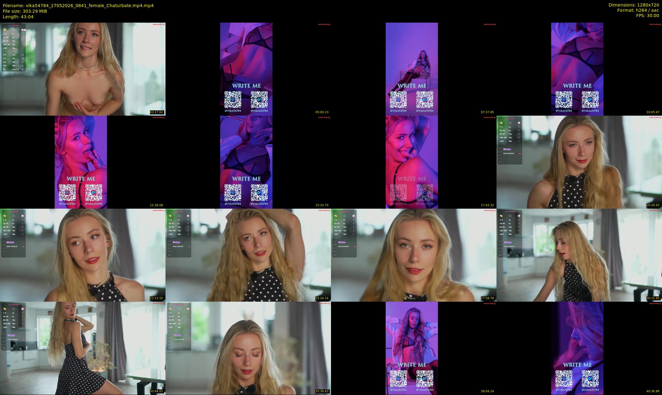 vika54784 — 44 minute Chaturbate female cam show recording, 720p, May 27, 2026