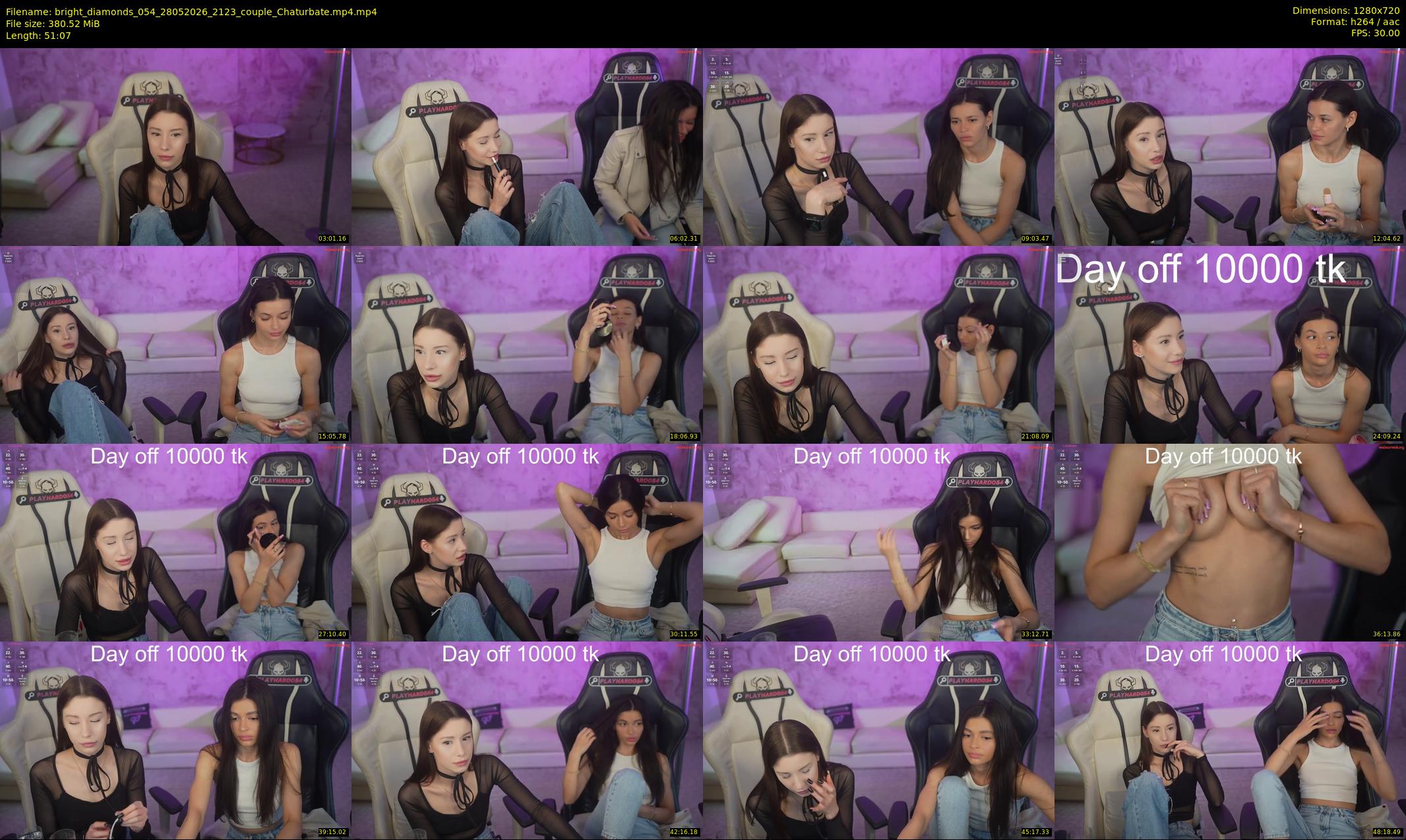 bright_diamonds_054 — 52 minute Chaturbate couple cam show recording, 720p, May 28, 2026