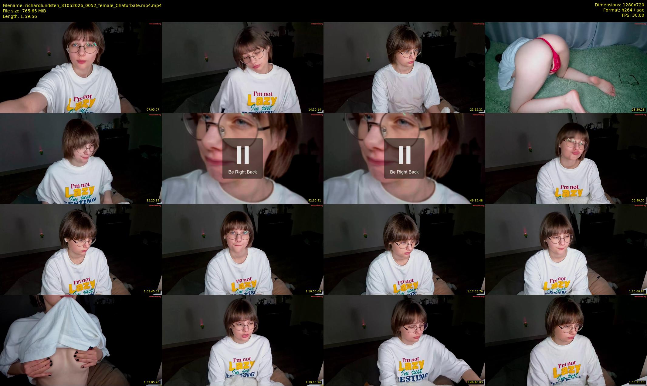 richardlundsten — 120 minute Chaturbate female cam show recording, 720p, May 31, 2026